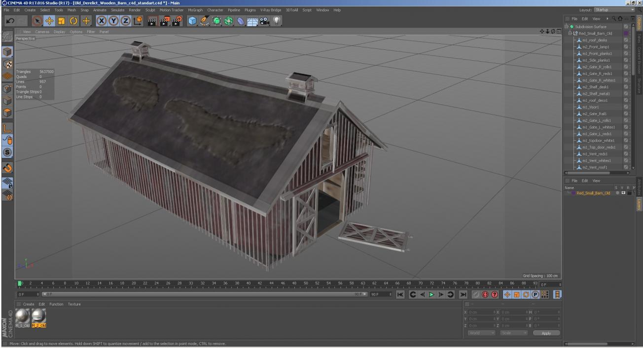 Old Derelict Wooden Barn 3D model