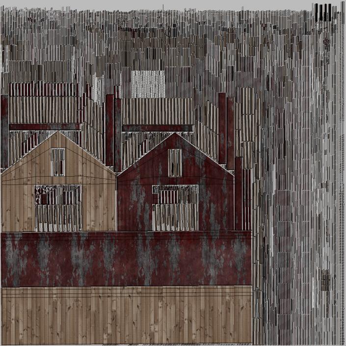 Old Derelict Wooden Barn 3D model