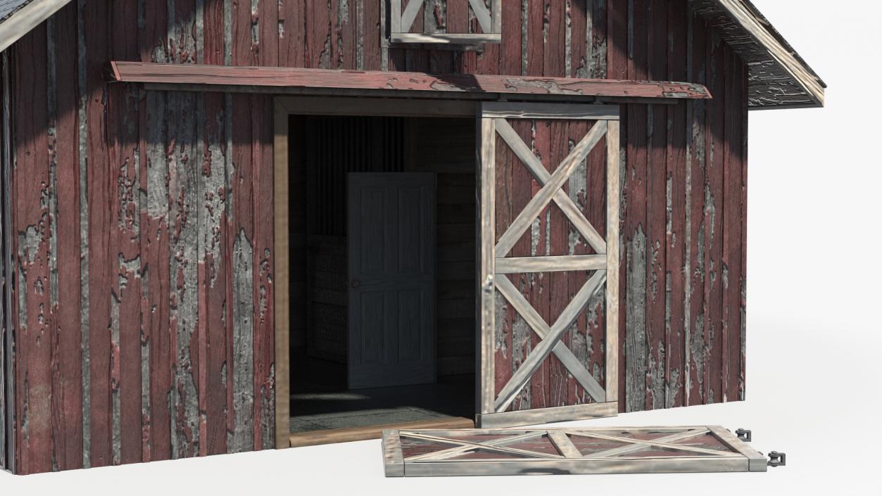 Old Derelict Wooden Barn 3D model