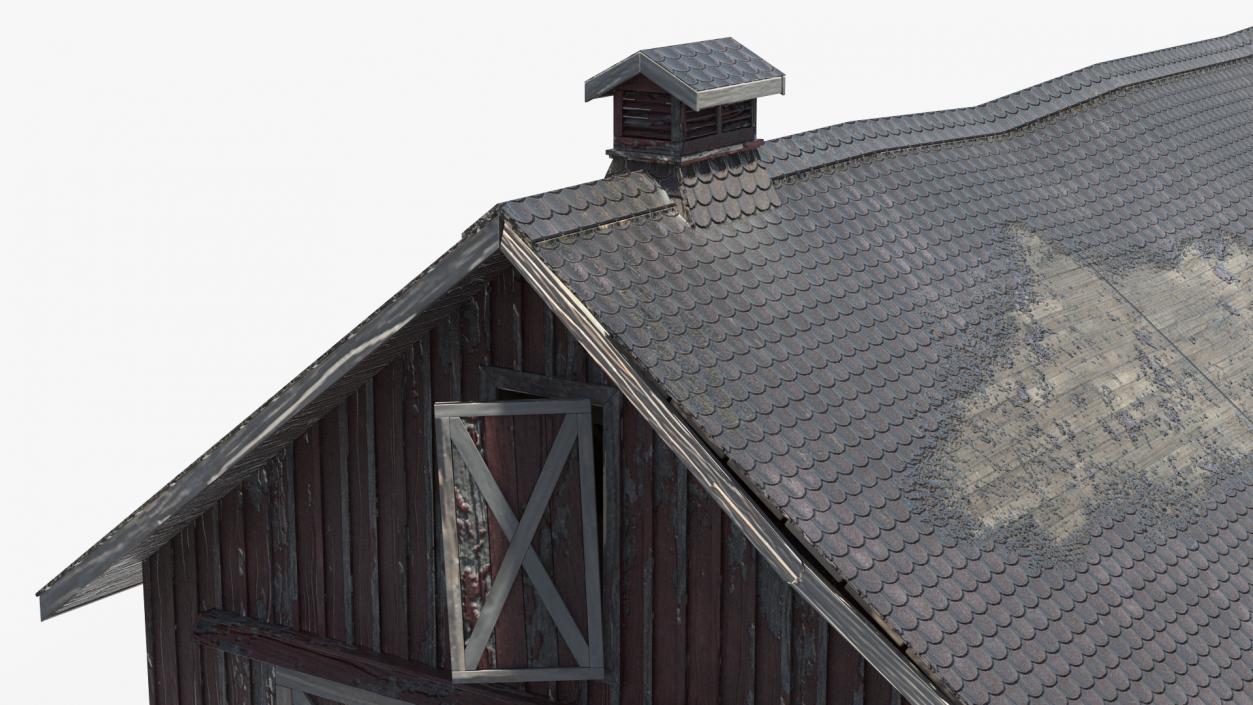 Old Derelict Wooden Barn 3D model