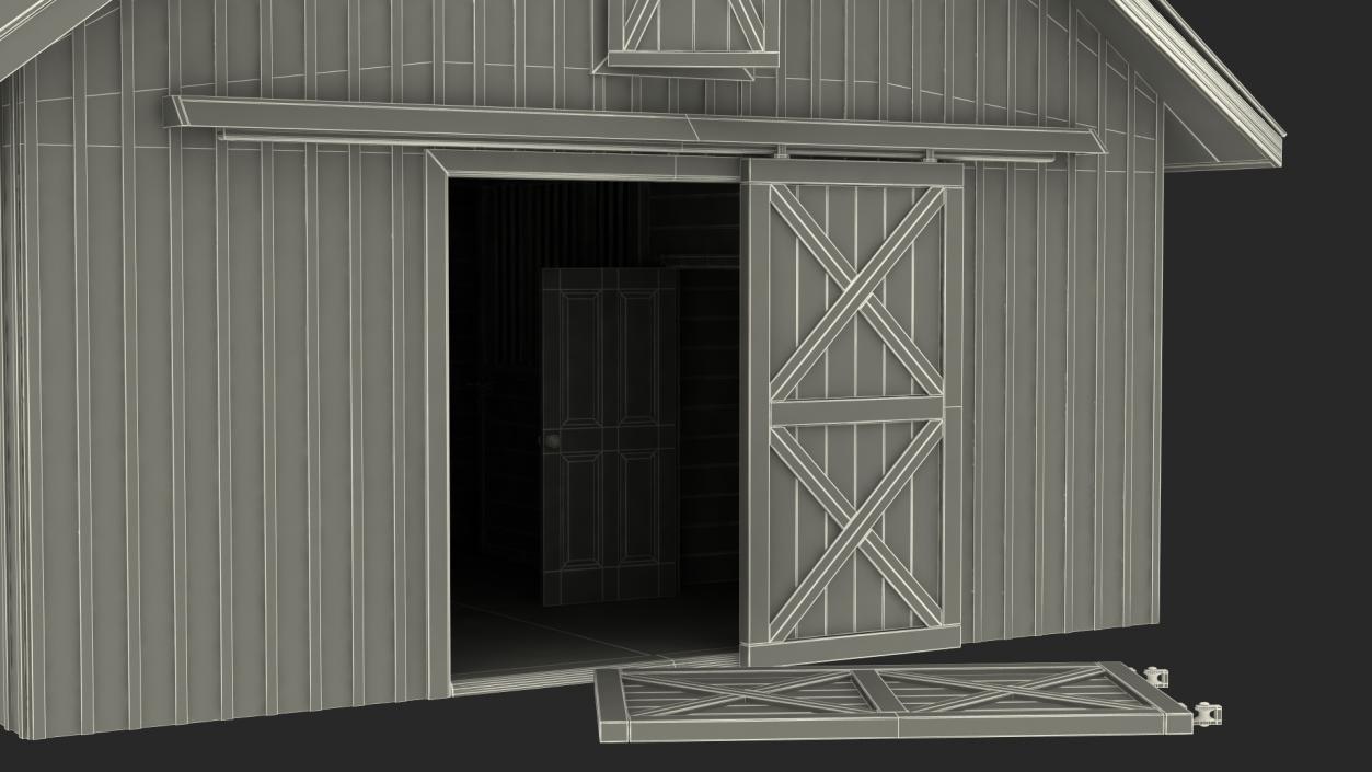 Old Derelict Wooden Barn 3D model