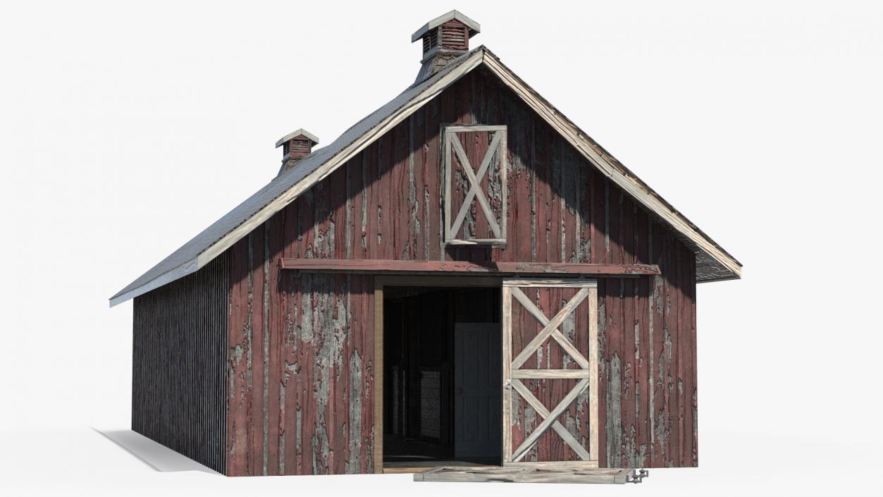 Old Derelict Wooden Barn 3D model