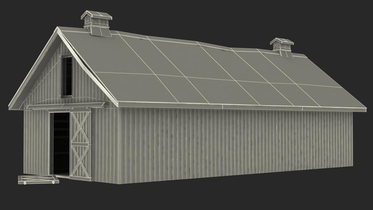 Old Derelict Wooden Barn 3D model