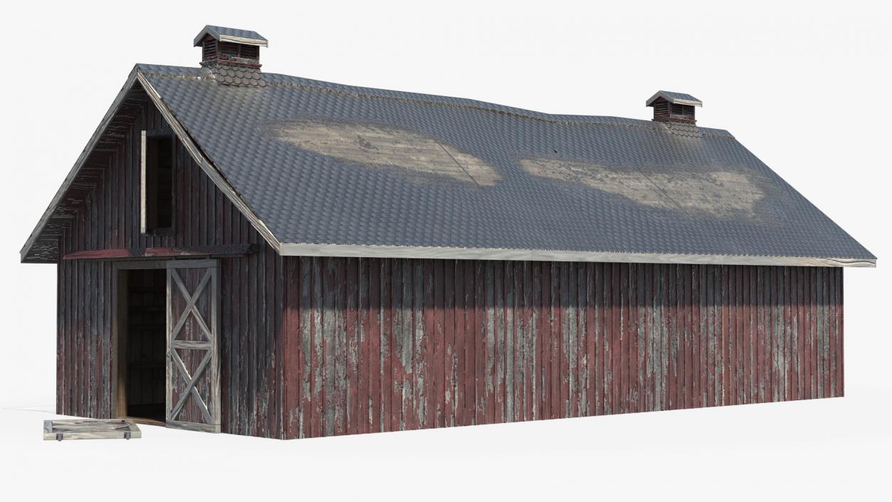 Old Derelict Wooden Barn 3D model