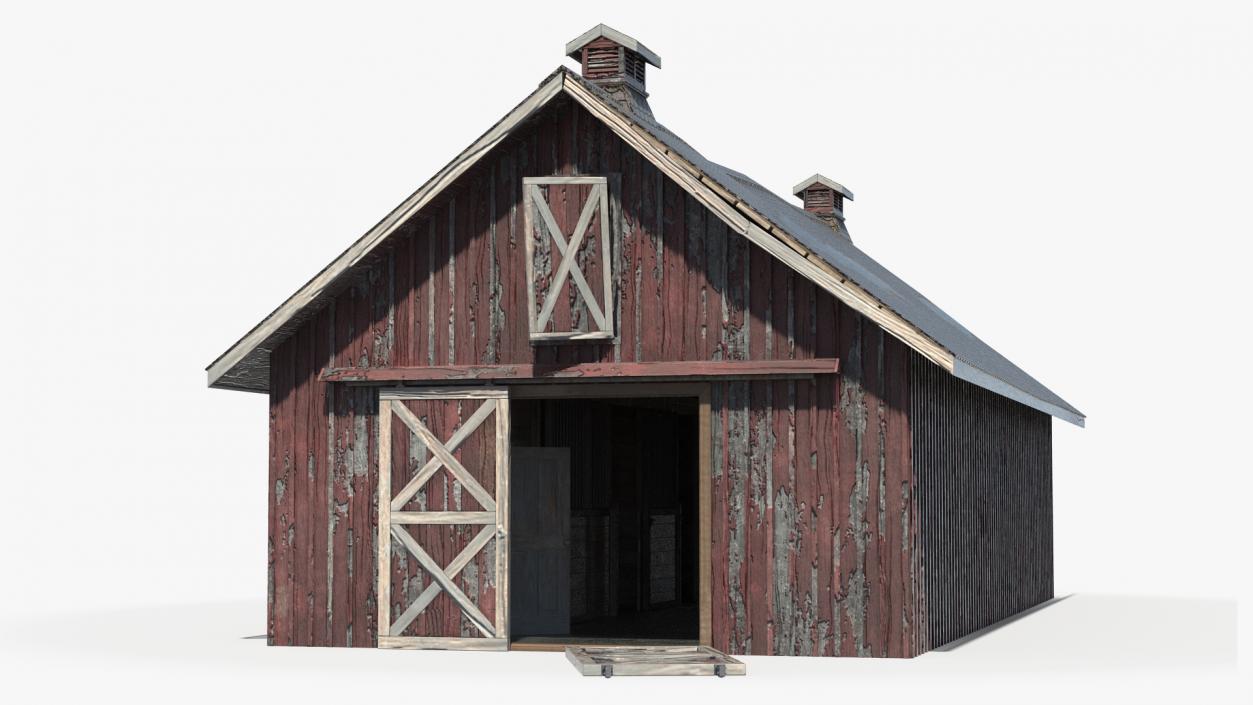 Old Derelict Wooden Barn 3D model