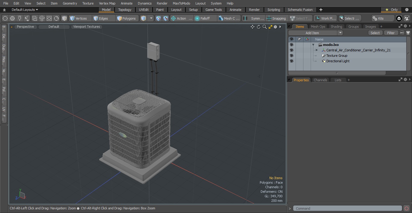 3D Central Air Conditioner Carrier Infinity 21 model