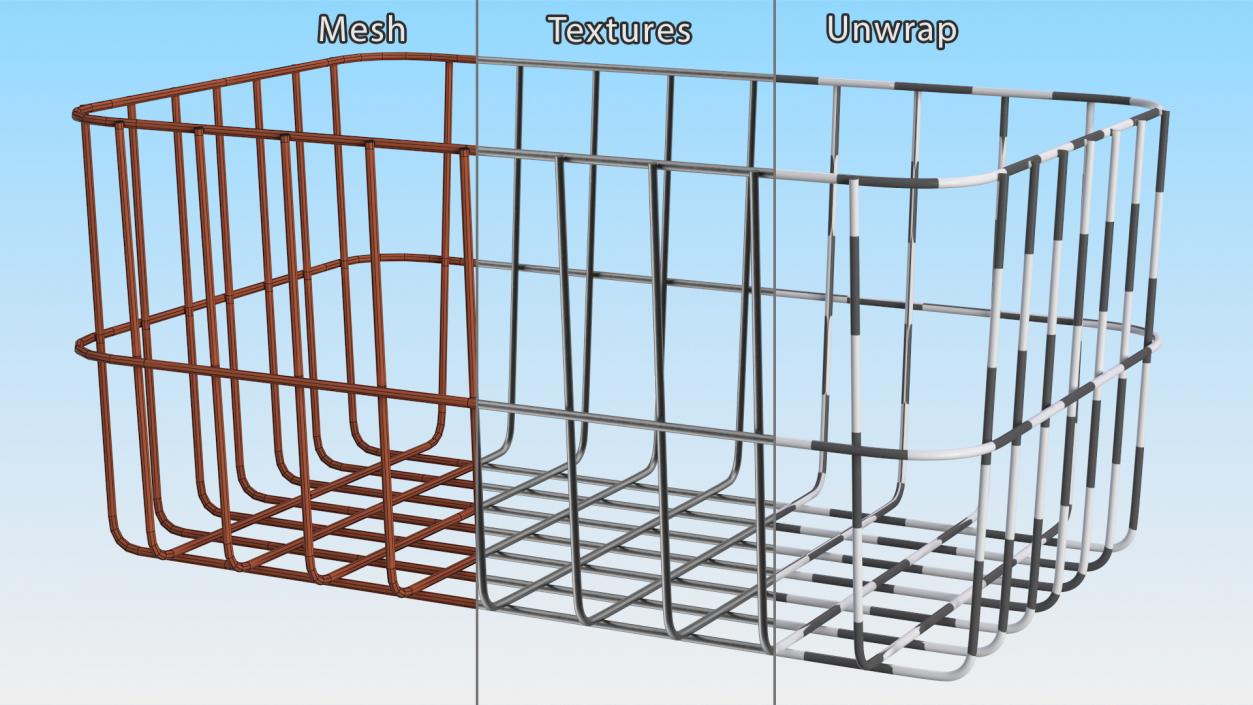 3D Black Steel Basket model