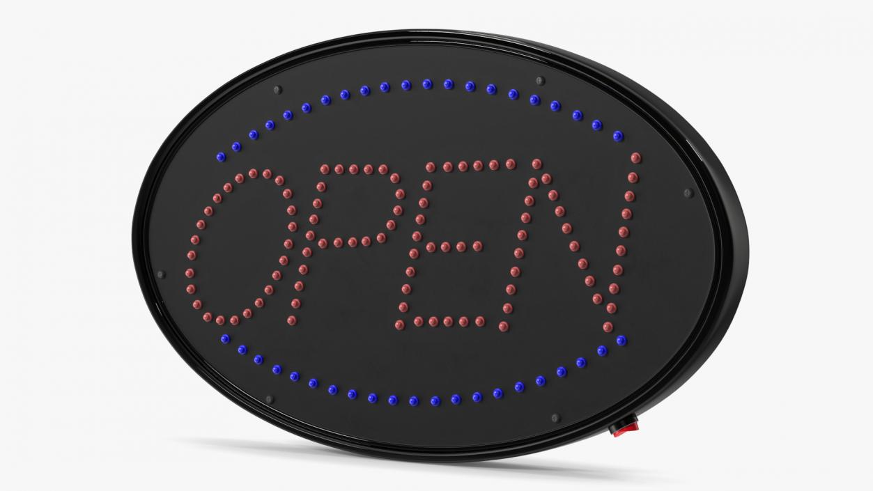 Oval LED Light Business Sign Open OFF 3D