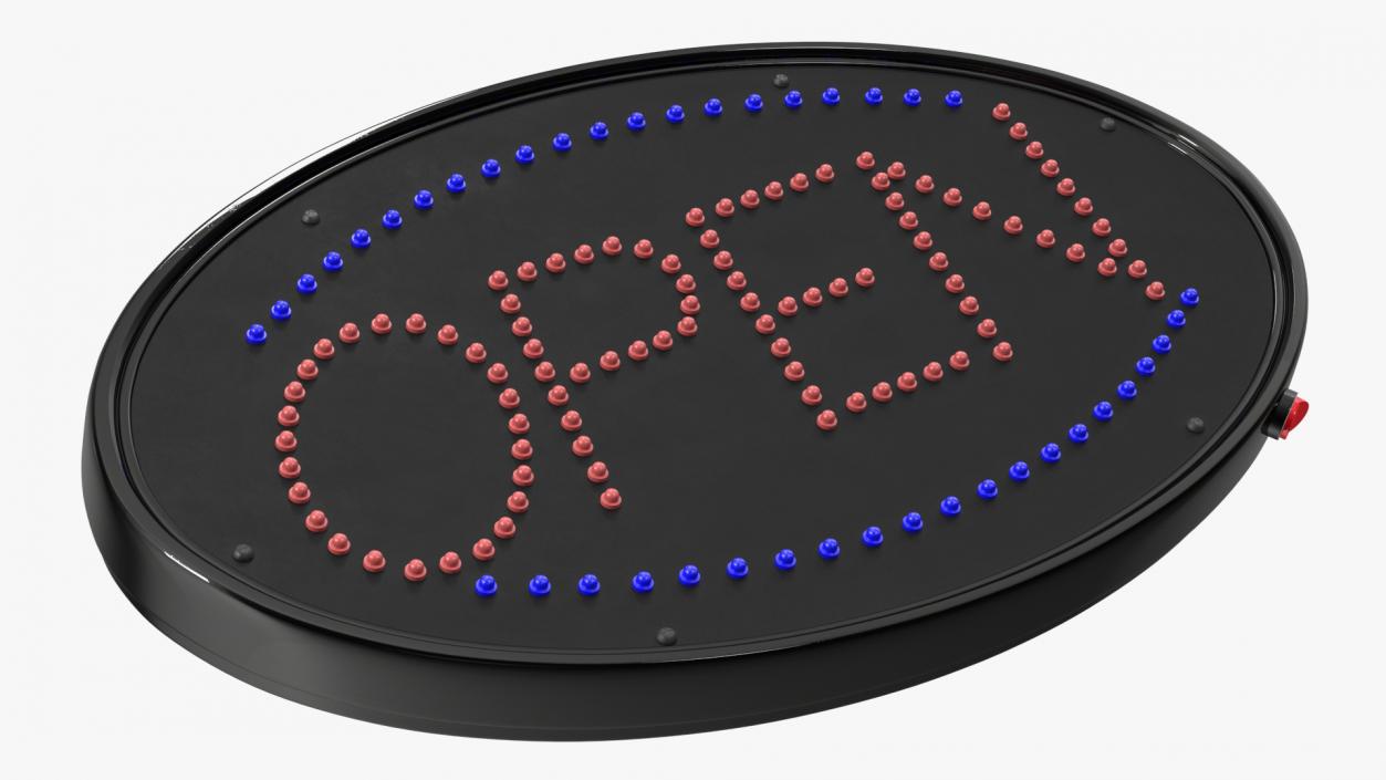 Oval LED Light Business Sign Open OFF 3D