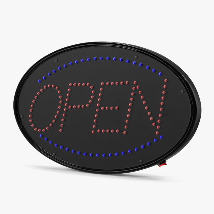 Oval LED Light Business Sign Open OFF 3D