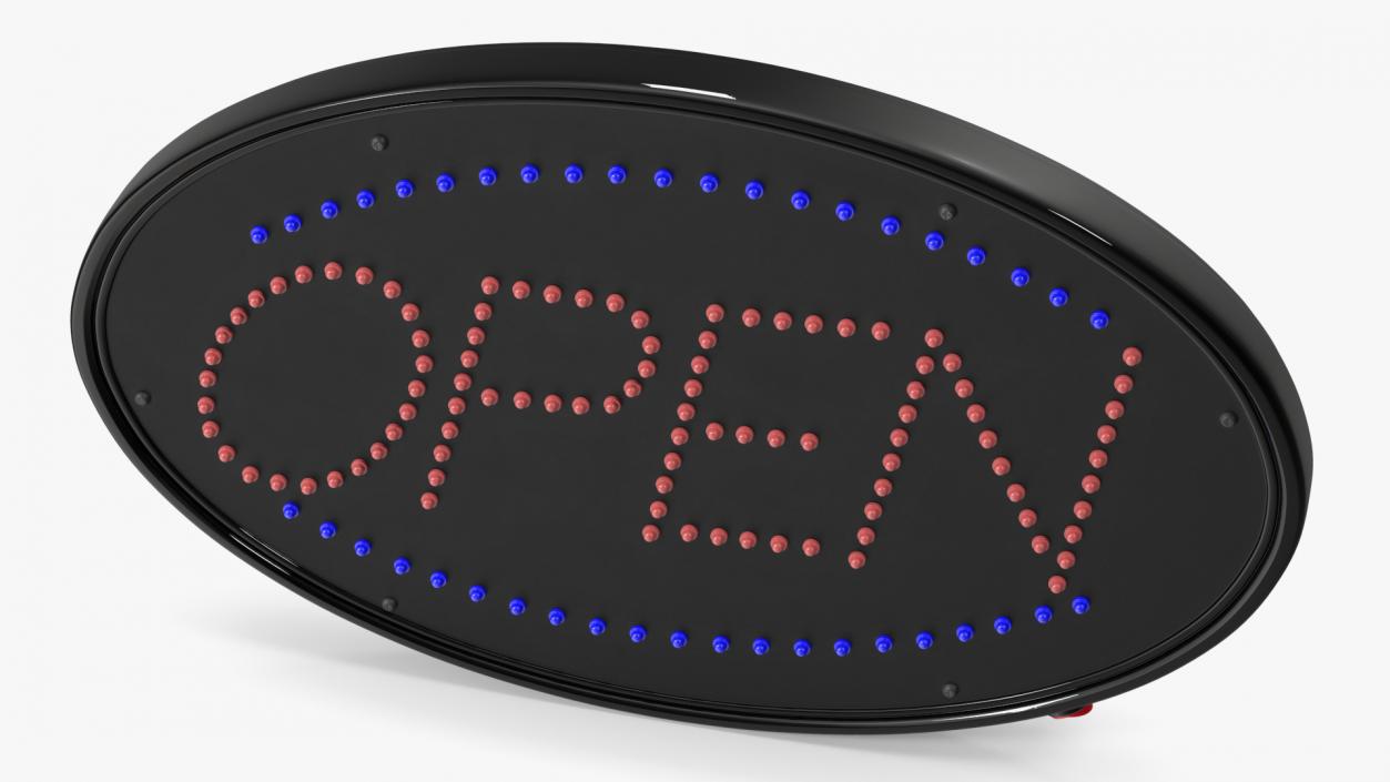 Oval LED Light Business Sign Open OFF 3D