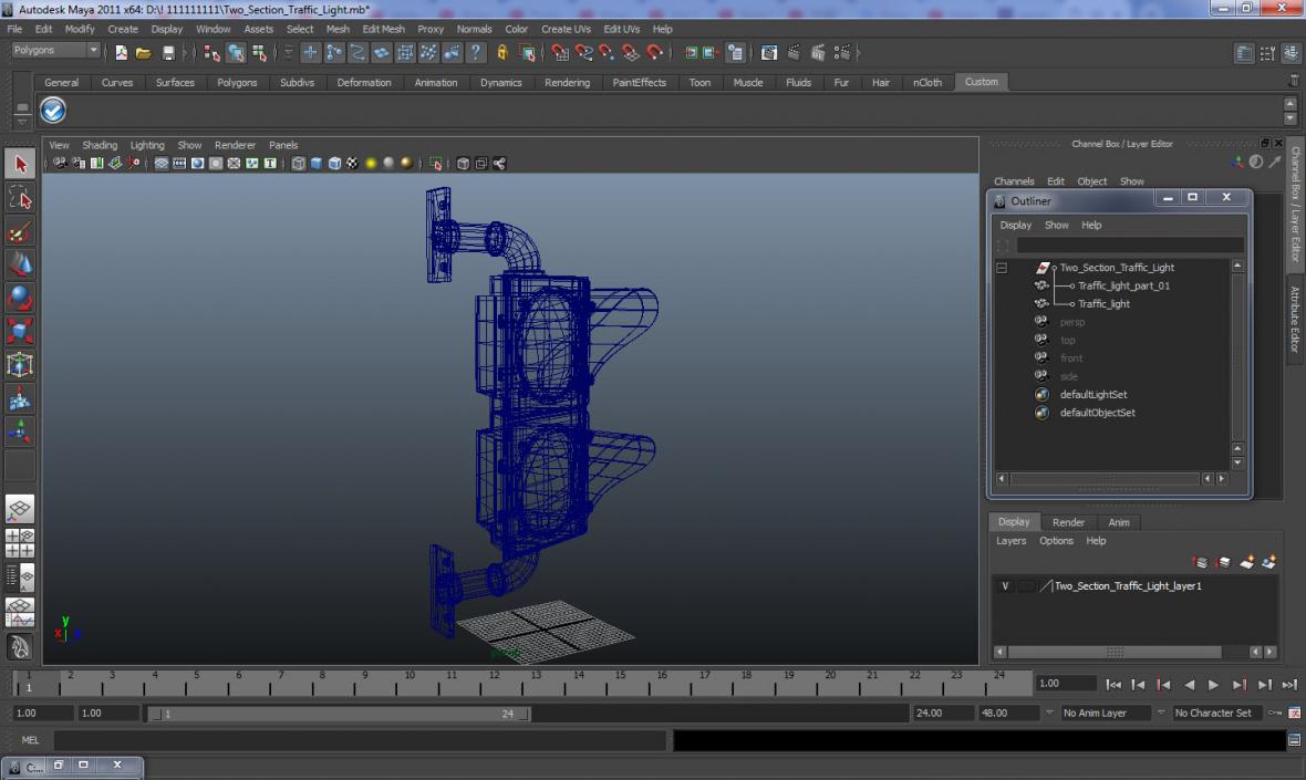 3D model Two Section Traffic Light