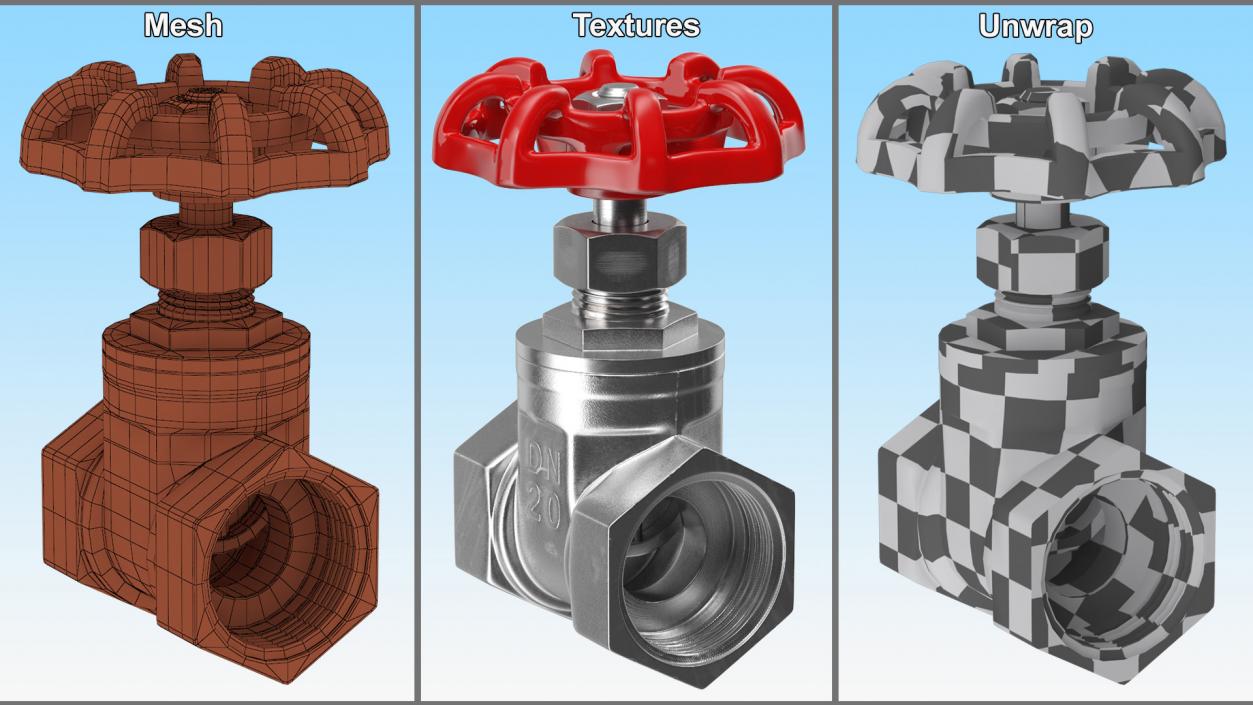 Nickel Gate Valve 3D