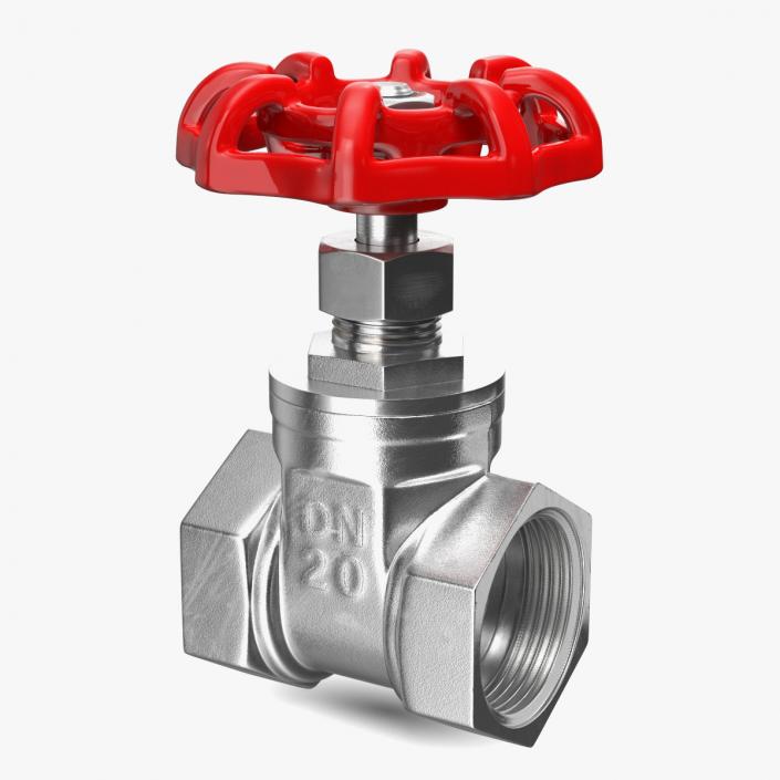 Nickel Gate Valve 3D