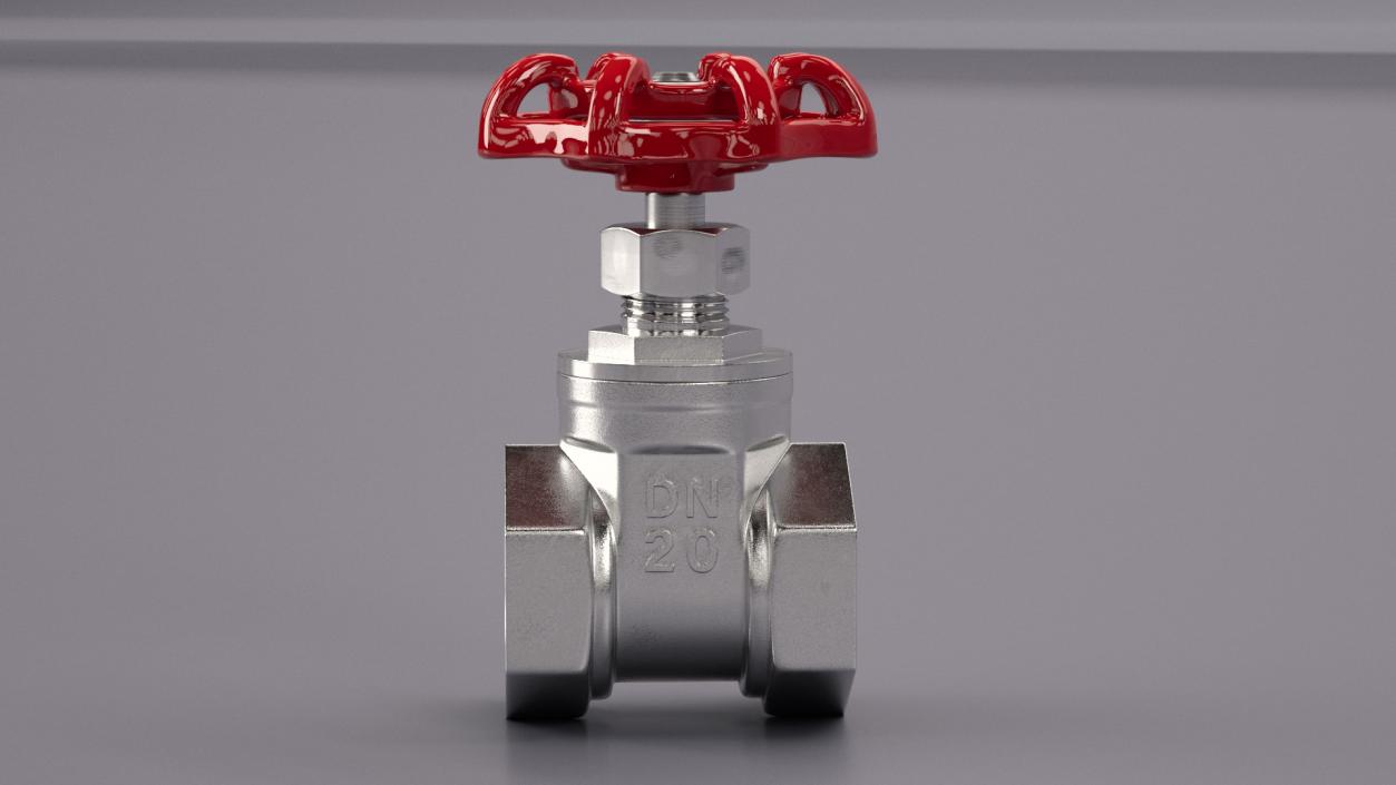 Nickel Gate Valve 3D