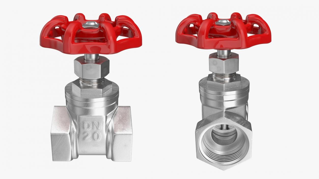 Nickel Gate Valve 3D