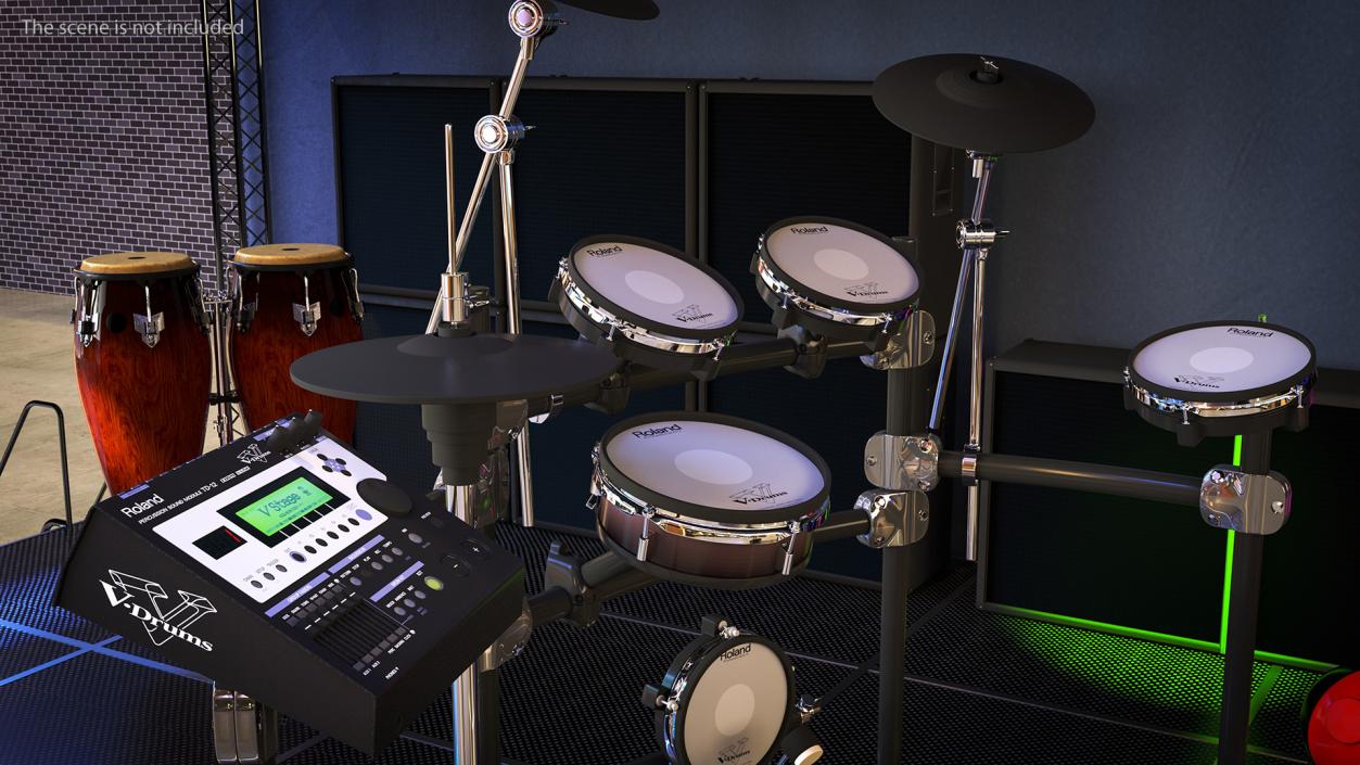 3D Electronic Drum Kit Roland with Module model