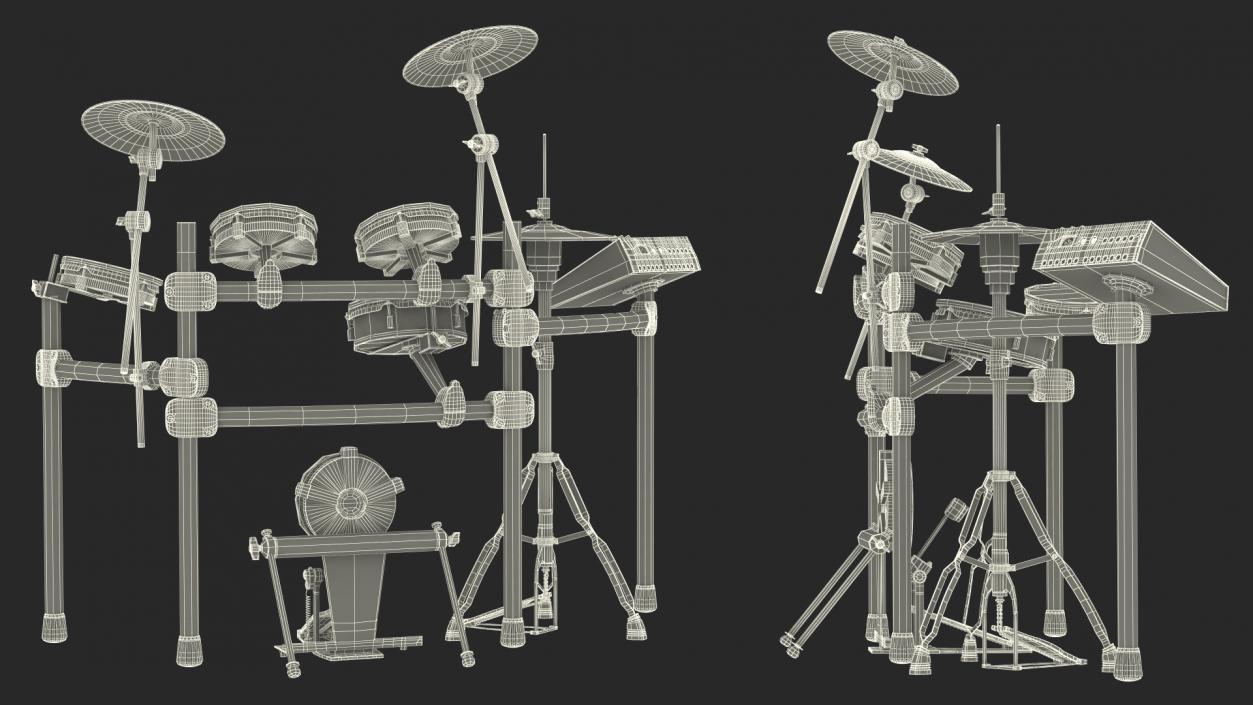 3D Electronic Drum Kit Roland with Module model