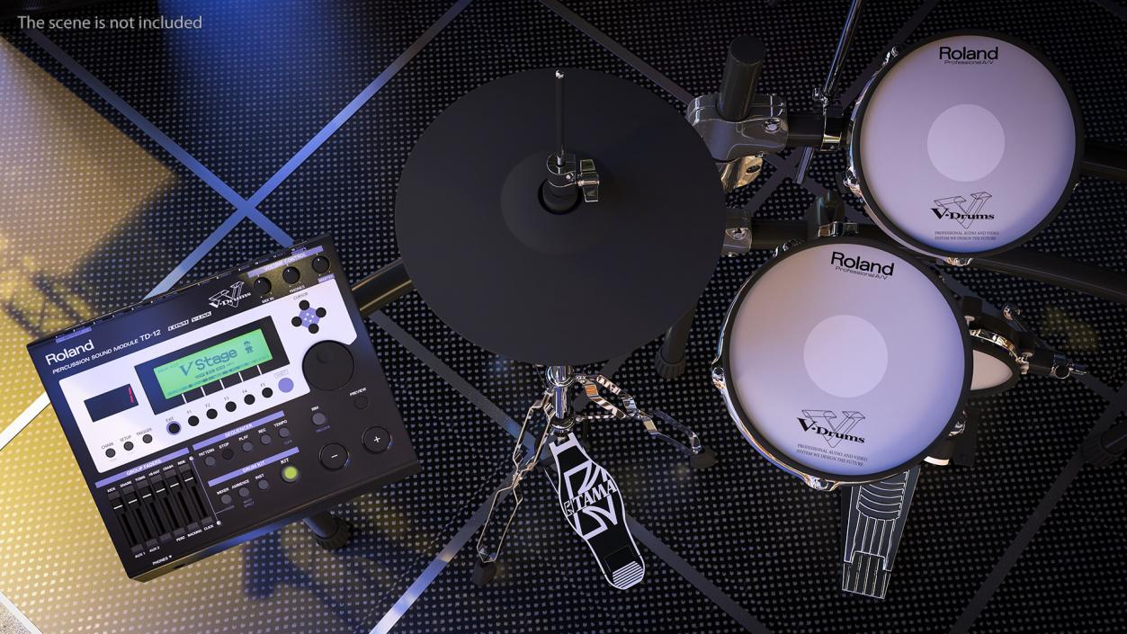 3D Electronic Drum Kit Roland with Module model