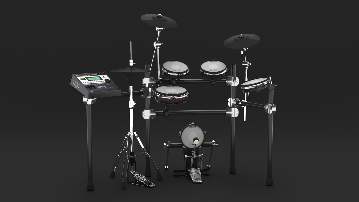 3D Electronic Drum Kit Roland with Module model