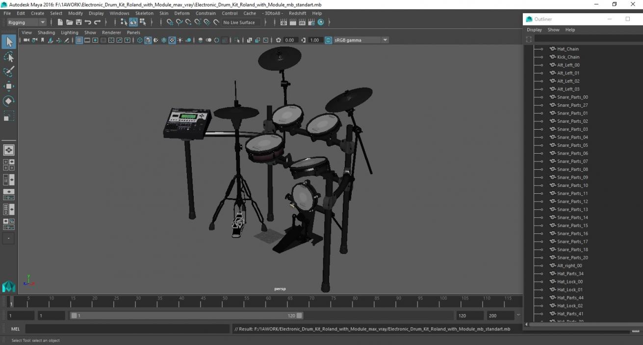 3D Electronic Drum Kit Roland with Module model