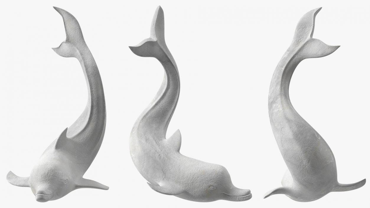 Marble Dolphin Sculpture 3D model