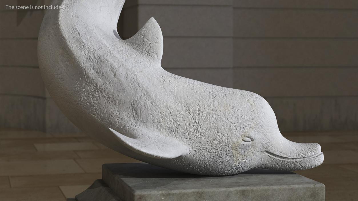 Marble Dolphin Sculpture 3D model