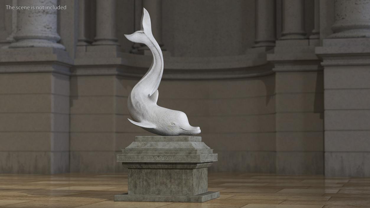 Marble Dolphin Sculpture 3D model