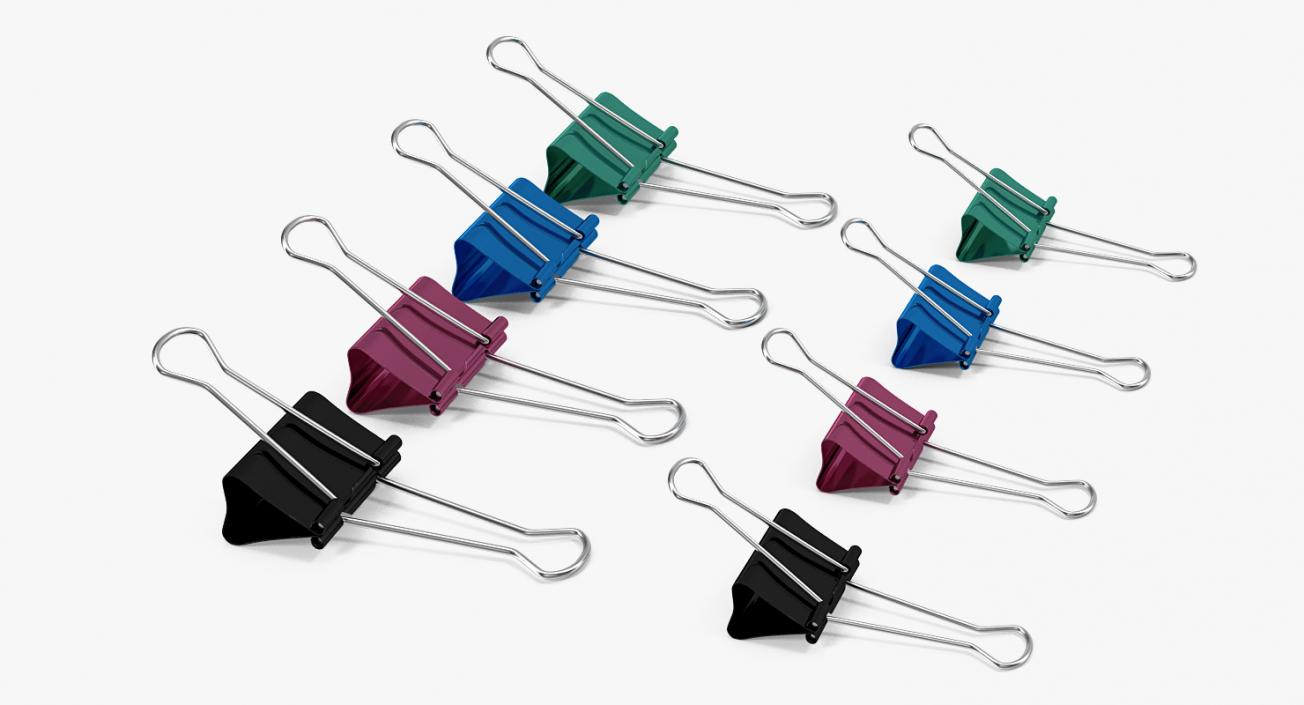 3D model Colored Binder Clips