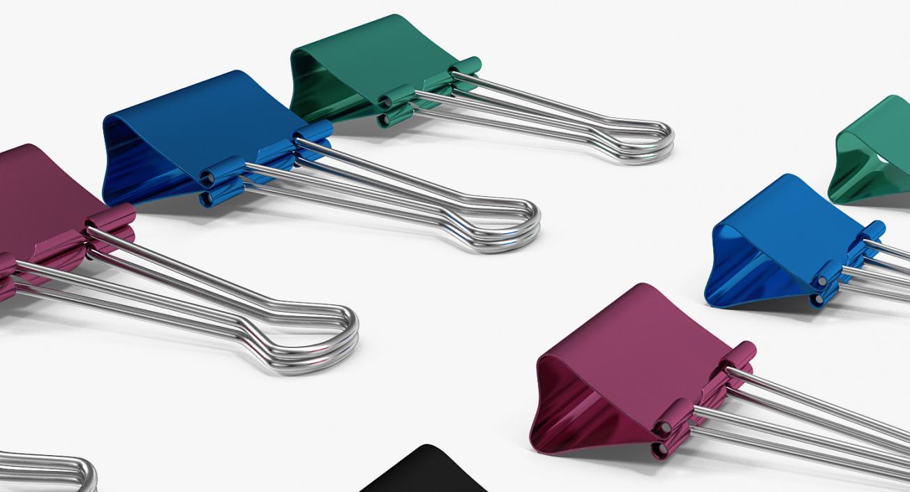 3D model Colored Binder Clips