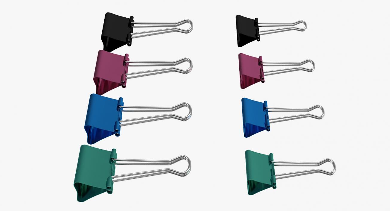 3D model Colored Binder Clips