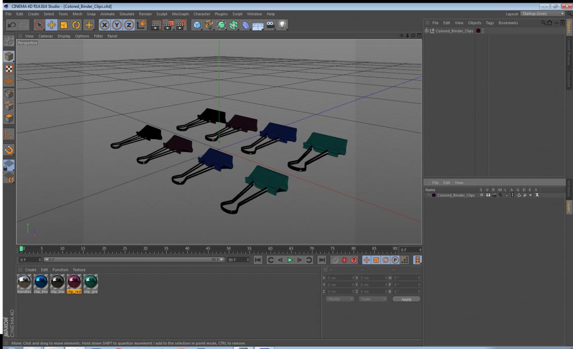 3D model Colored Binder Clips