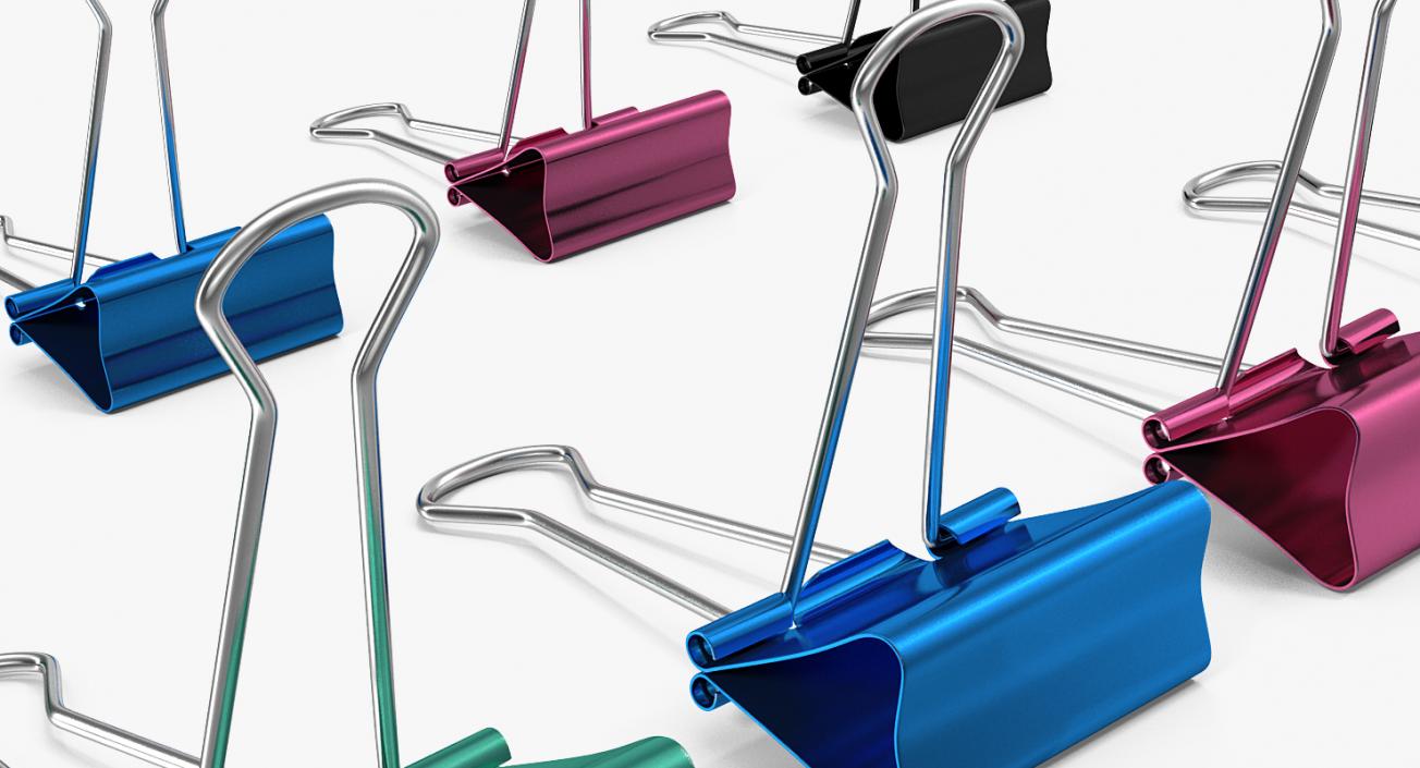 3D model Colored Binder Clips