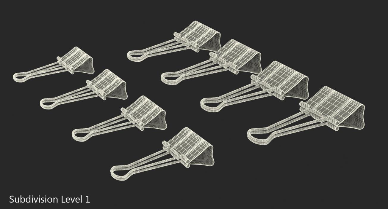 3D model Colored Binder Clips