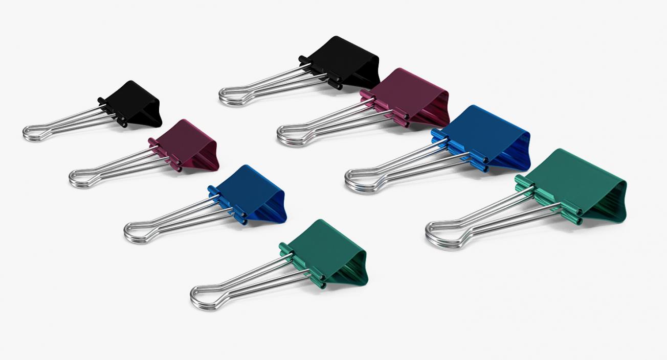 3D model Colored Binder Clips