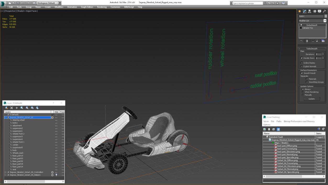 3D Segway Ninebot Gokart Rigged model