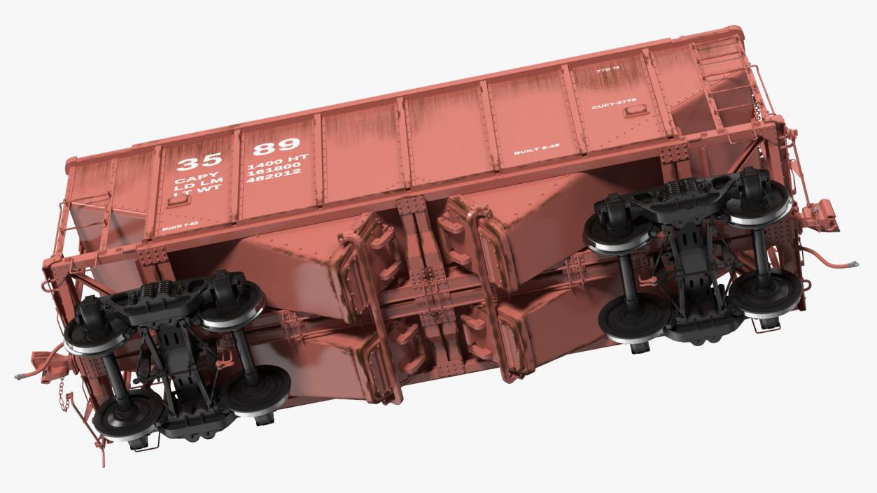 3D model 2 Bay Covered Hopper