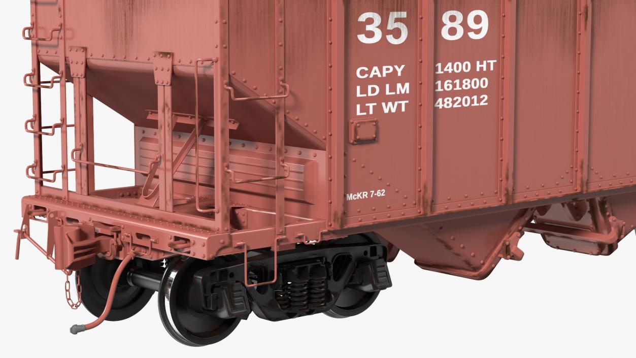 3D model 2 Bay Covered Hopper