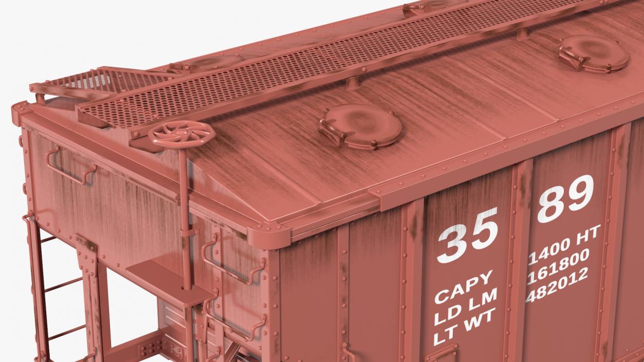 3D model 2 Bay Covered Hopper