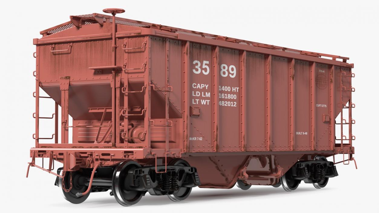 3D model 2 Bay Covered Hopper