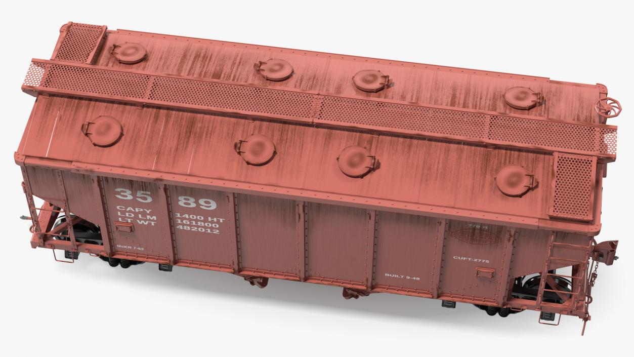 3D model 2 Bay Covered Hopper