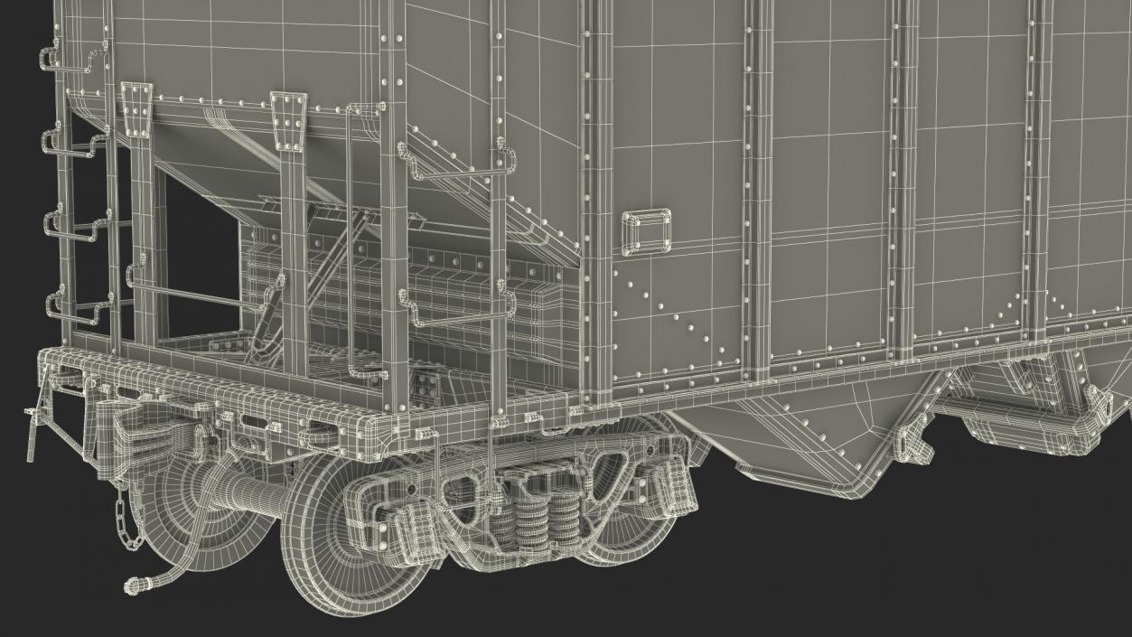 3D model 2 Bay Covered Hopper