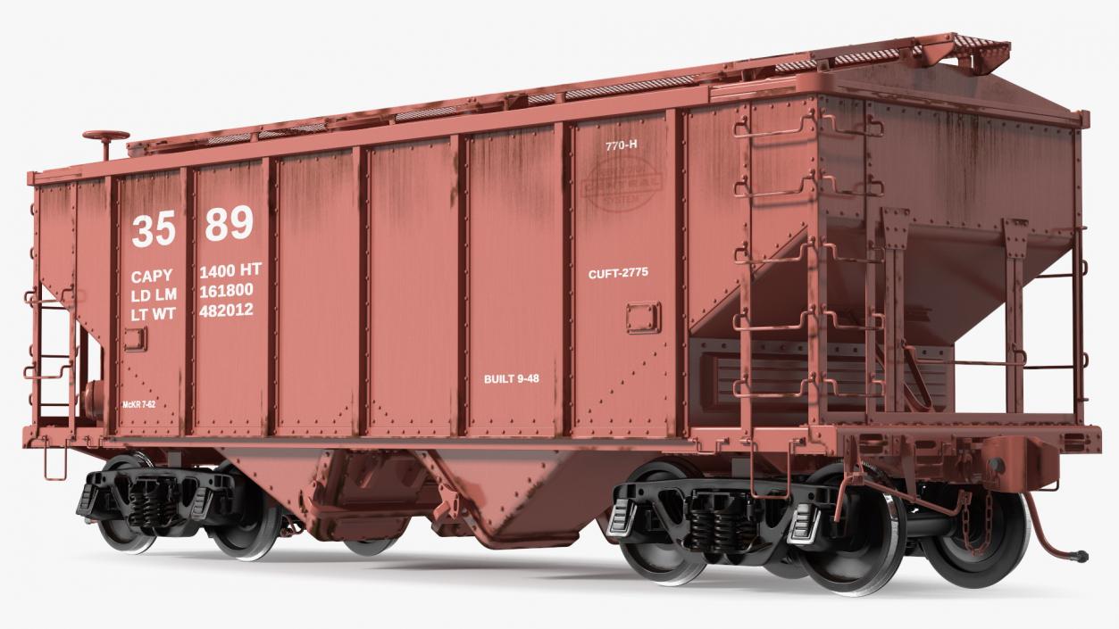 3D model 2 Bay Covered Hopper