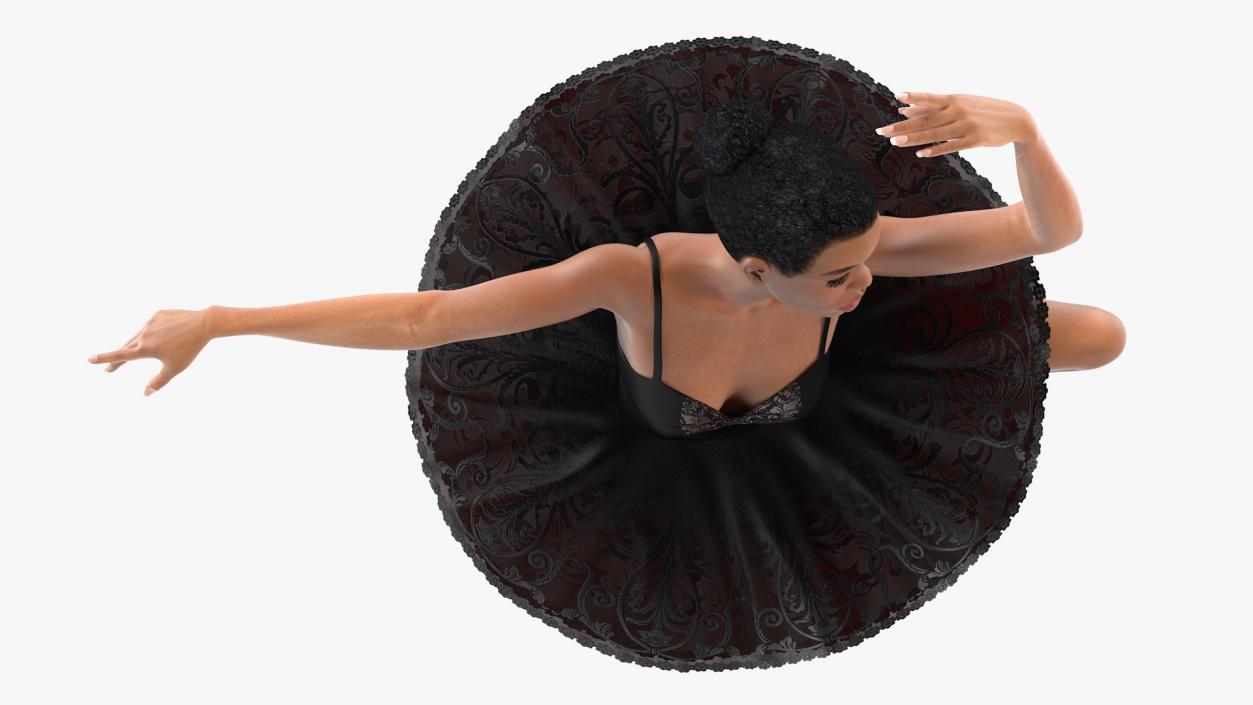 Light Skinned Black Ballerina Dancing Pose 3D