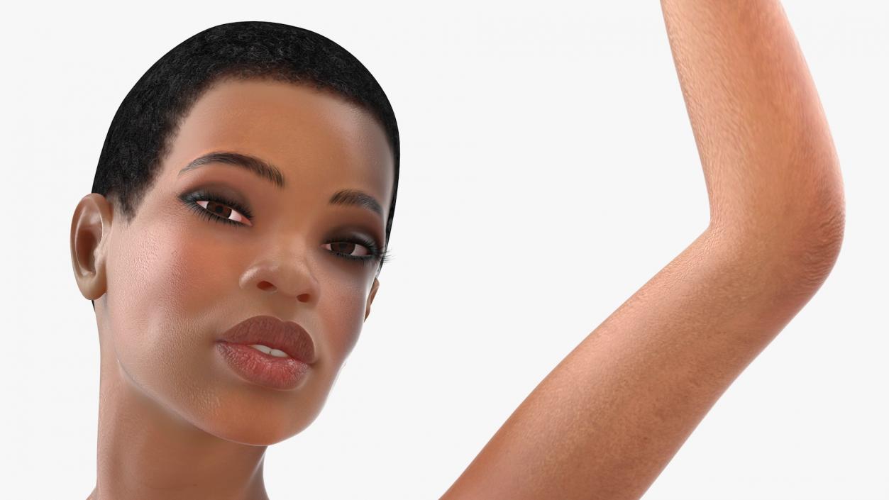 Light Skinned Black Ballerina Dancing Pose 3D