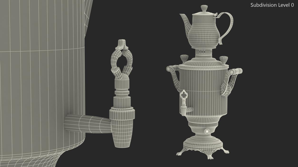 3D Modern Russian Samovar Set