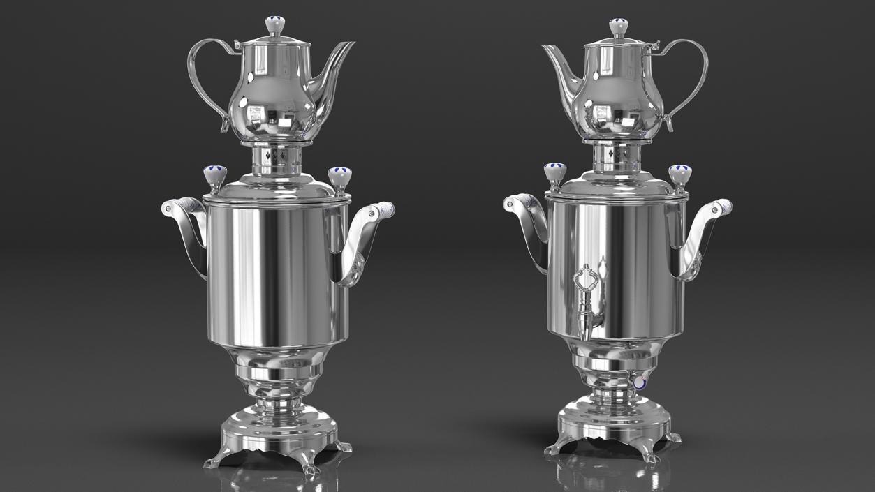 3D Modern Russian Samovar Set