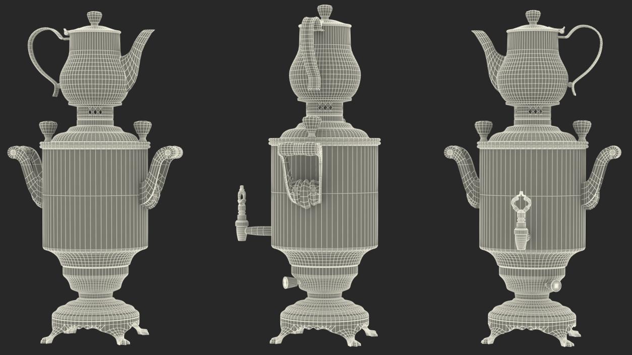 3D Modern Russian Samovar Set