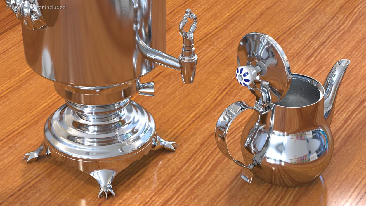 3D Modern Russian Samovar Set