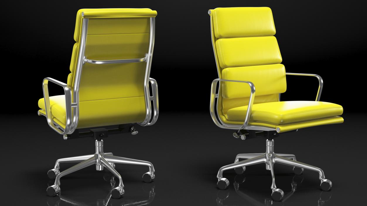 3D model Executive Chair Yellow Leather